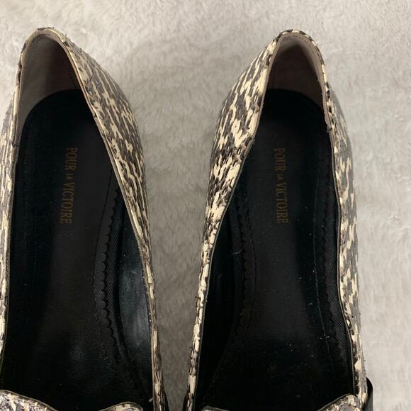 Pour La Victoire Women's Zarine Snakeskin Leather Loafers Size 7.5 - Picture 5 of 9